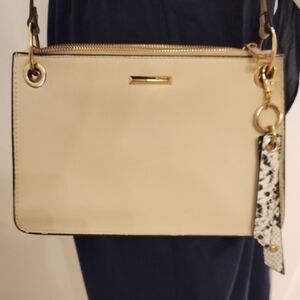 Aldo Chic Beige Crossbody Bag with Gold Details